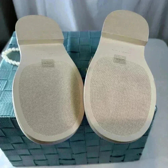 👑👑Charles & Keith Women's Chalk Nola Beaded Strap Platform Ivory Size 6.5 - Picture 8 of 16